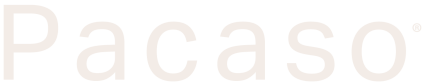 Pacaso text logo, light text